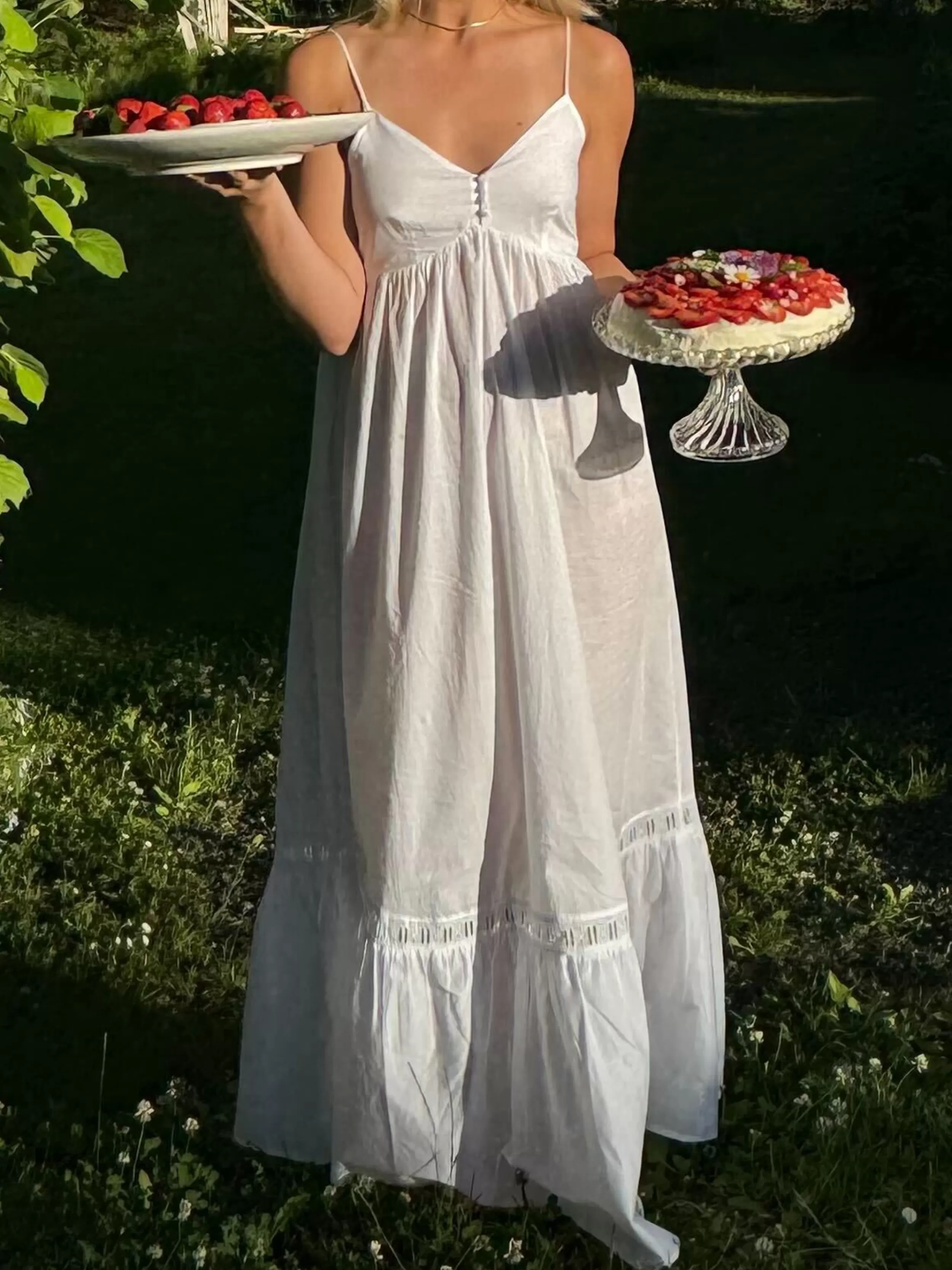 Hot Airy Poplin Midi Dress White Dresses