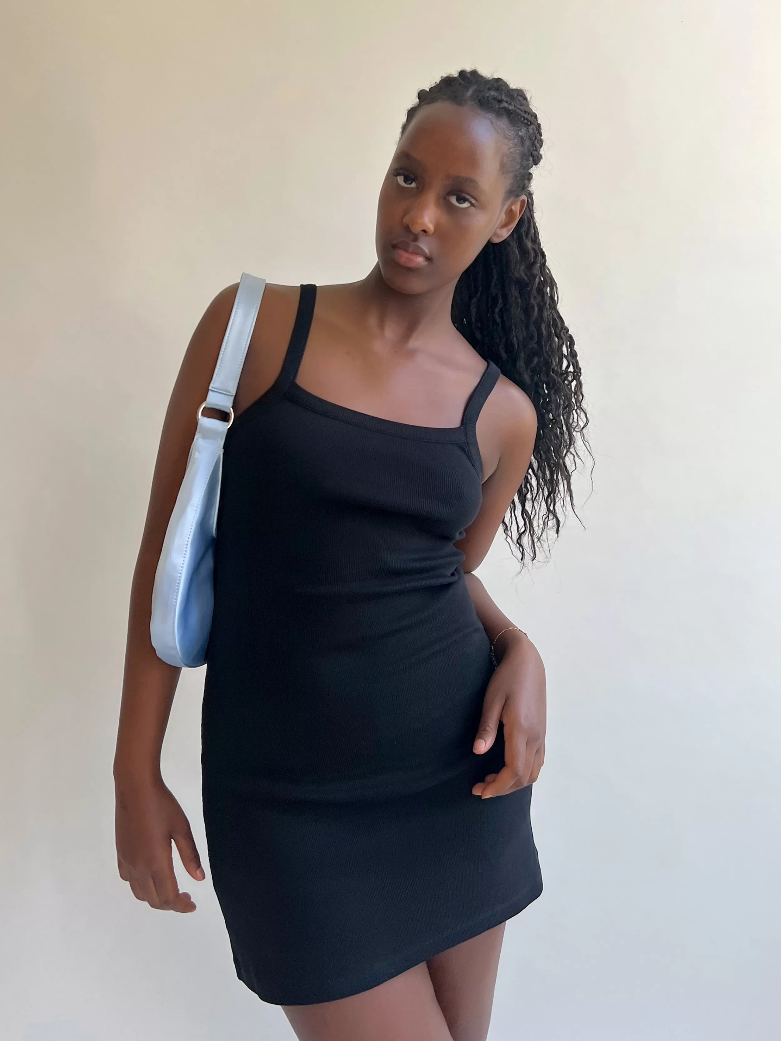 Discount Daily Tank Dress Ribbed Black Dresses