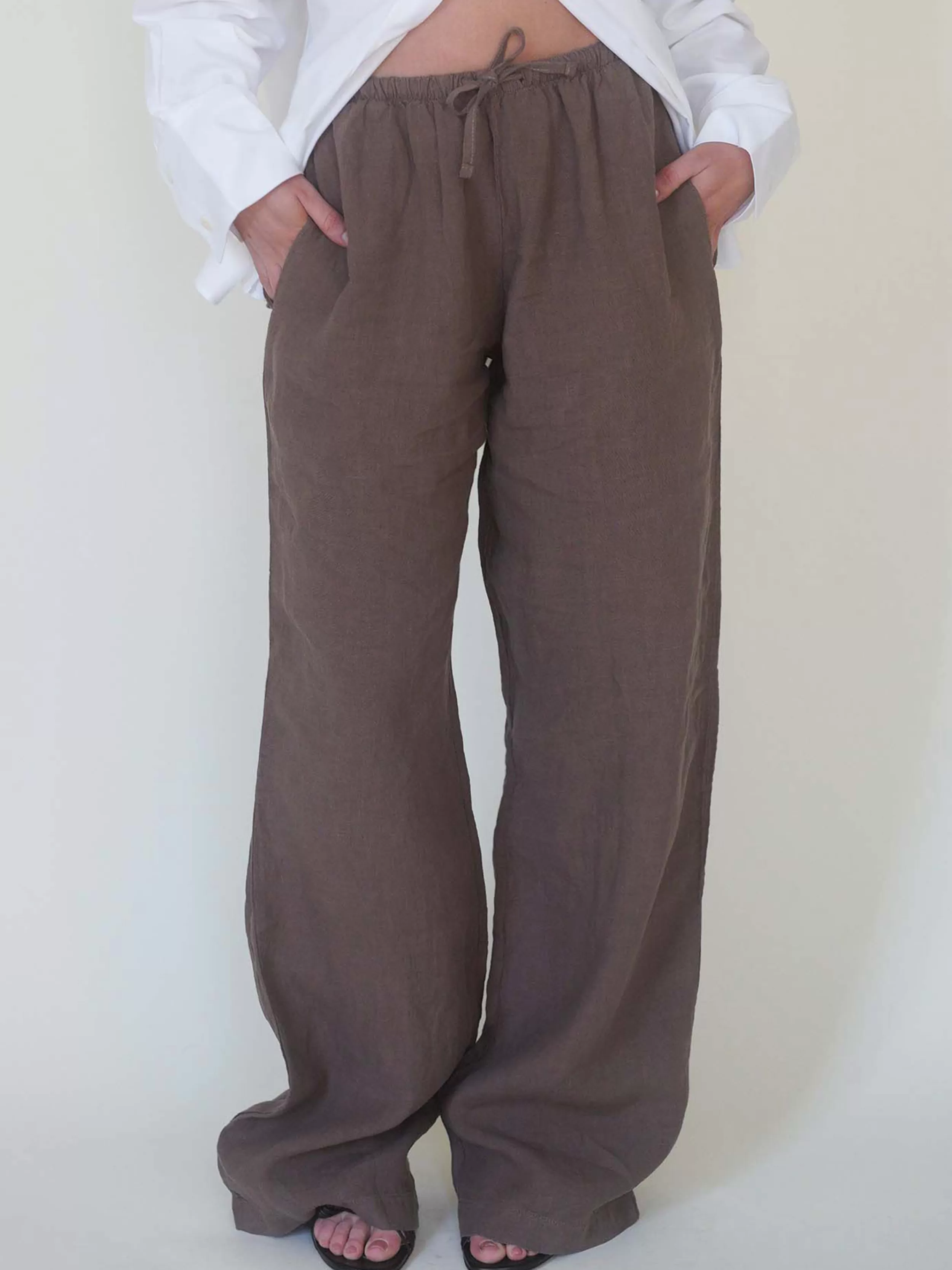 Cheap Linen Pants Brown Pants & Jeans