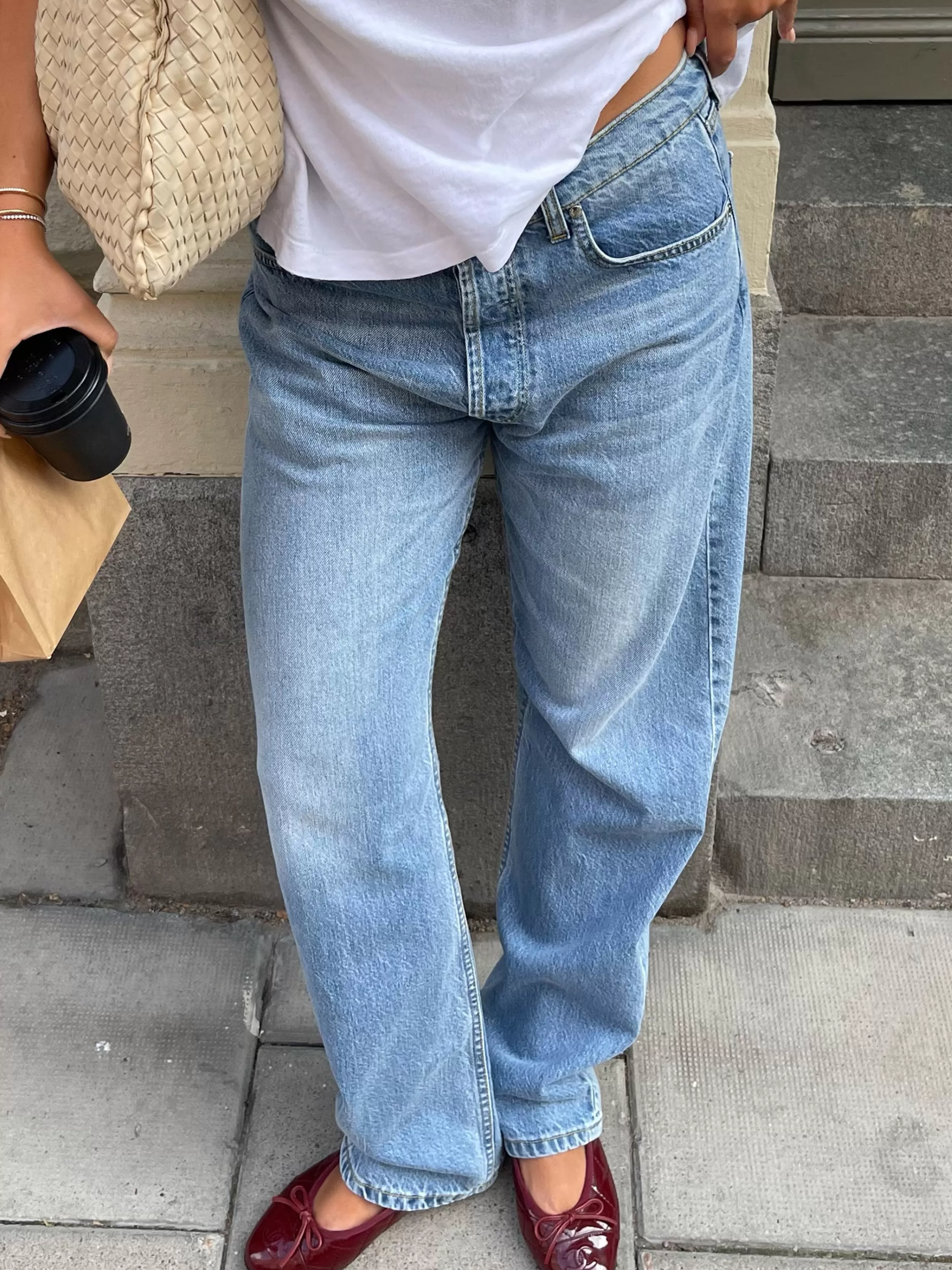 Sale Relaxed Jeans Washed Blue Pants & Jeans
