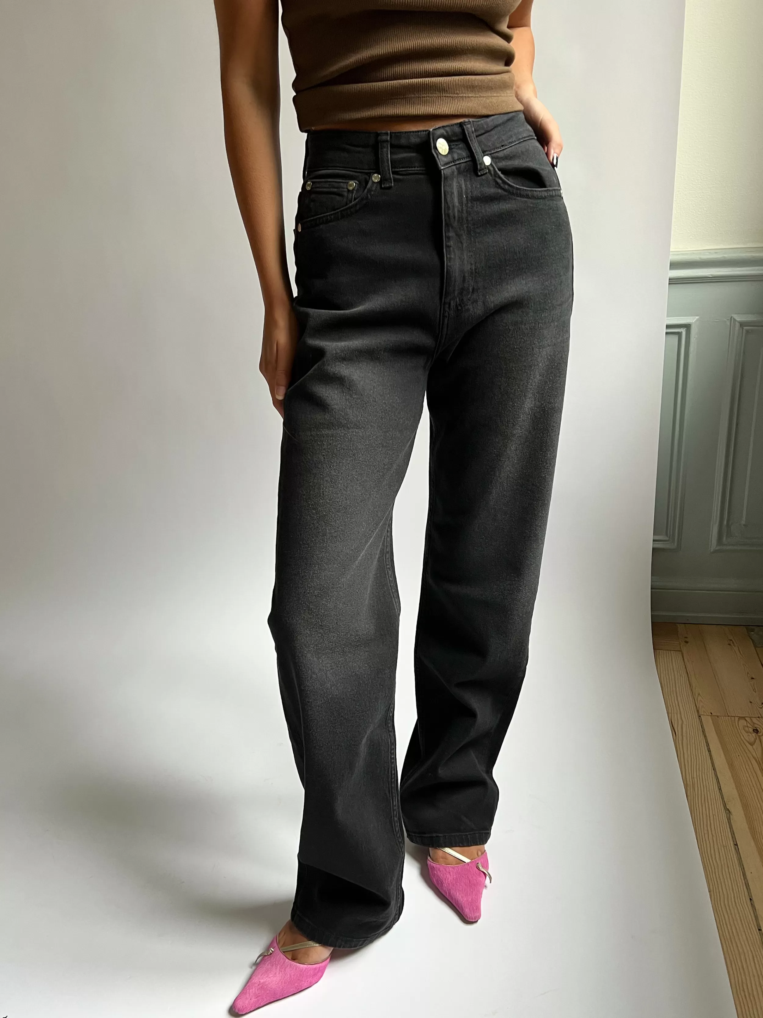 Sale Straight Jeans Black Pants & Jeans