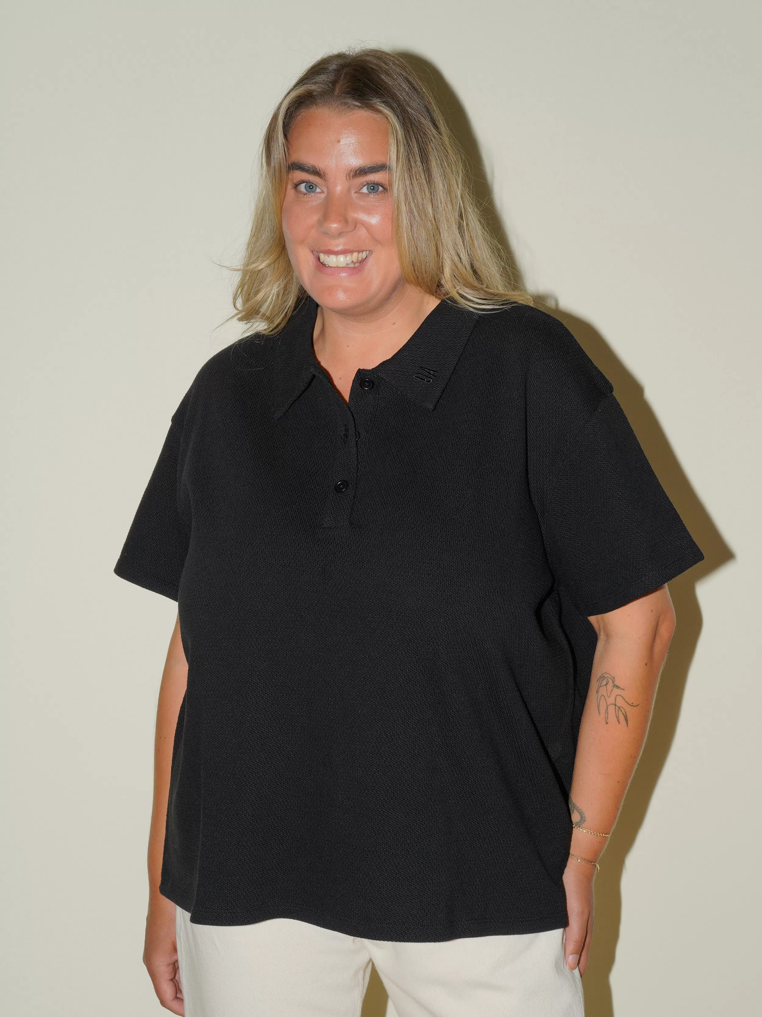 Fashion Textured Polo Top Shirts & Tops